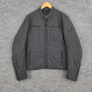 Belstaff Jacket Men 50 Wool Quilted Motorcycle Gray Biker Moto Zip Performance